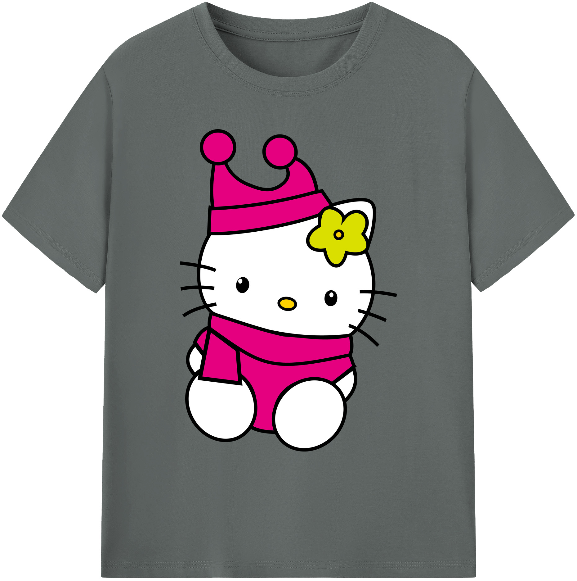 （画像用） Hello Kitty ハローキティ 綿100％ メンズ半袖Tシャツ｜肌触りやわらか＆通気性